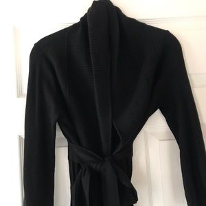 BCBG Shawl neck cardigan wrap/tie sweater